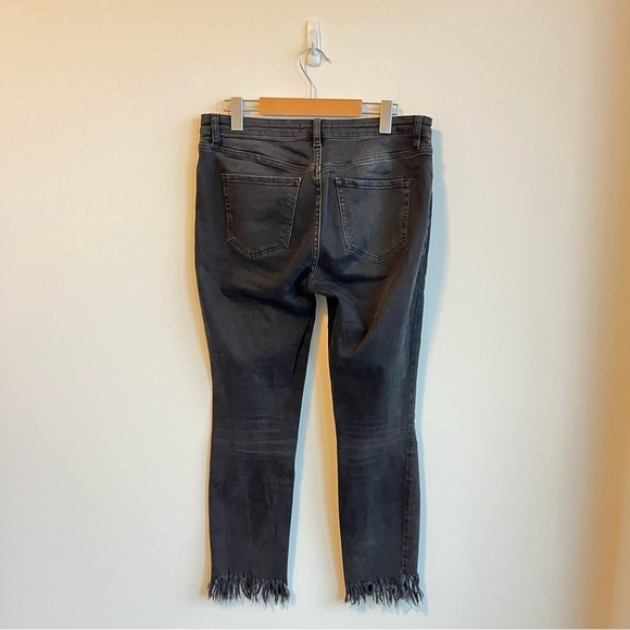 FREE PEOPLE GREAT HEIGHTS FRAYED SKINNY DENIM PANTS BLACK Size 29 - Picture 4 of 11